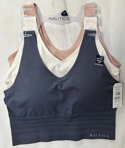 NEU MIT ETIKETT NAUTICA INTIMATES 1 SCHIEFERBLAU 1 CREME 1 MOKKA BH BRALETTE NT8487 2X $ 54 - Bild 1 von 2