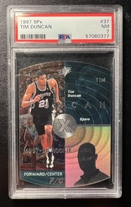 1997 Upper Deck SPx Silver Tim Duncan Die-Cut Rookie Card PSA 7 #37 - Picture 1 of 3