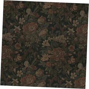 Vintage Wallpaper Peel and Stick Dark Green Floral Wallpaper - Picture 1 of 7