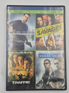 Four Feature Films (DVD 2014) Contraband, Savages, Traffic, Miami Vice; New - Picture 1 of 3