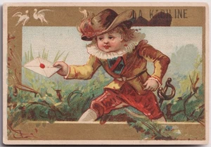 Victorian Trade Card La Kabiline French Advertising Chromolithograph Dye 1880s - Bild 1 von 2