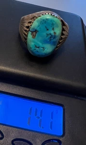 Sterling Silber Türkis Zuni Ring signiert RLB von Robert & Bernice Leekya Größe 10 - Bild 1 von 16