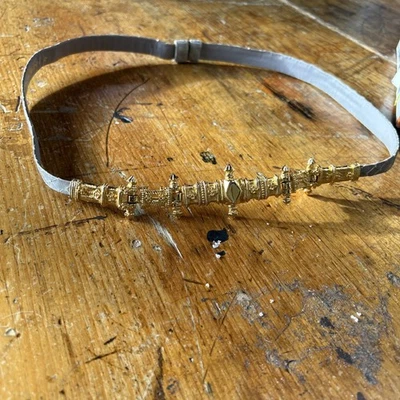 Cinturón ajustable Judith Lieber piel de serpiente detalle dorado. Fabuloso Vintage 22-34 Foto 1 de 4