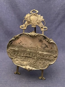 Vintage Metal Decorative Plate Stand Stuttgart Germany Tripod Stand Ornate Easel - Picture 1 of 6