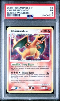 PSA 1 Pokemon Charizard 3/132 Secret Wonders Holo Rare BLEED ERROR - Image 1 of 2