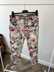 Pantalones de mezclilla florales vintage Etro para mujer multicolor elásticos hechos en Italia - Imagen 1 de 17