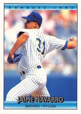 Jaime Navarro 1992 Donruss 705 Milwaukee Brewers Baseball Card - Image 1 of 2