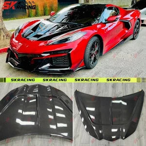 Cubierta de paneles de capó delantero de fibra de carbono real para Chevrolet Corvette C8 Z06 - Imagen 1 de 16