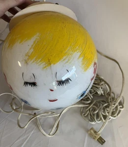 Vintage Hand Painted Swag Head Light Face w/ Hat Mid Century MCM - Picture 1 of 5