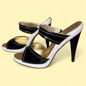 Versani Italian leather high heels with gold lining - size 6 vintage designer - Picture 1 of 6