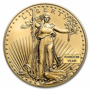1 oz American Gold Eagle $50 Coin BU - Random Year - Picture 1 of 2
