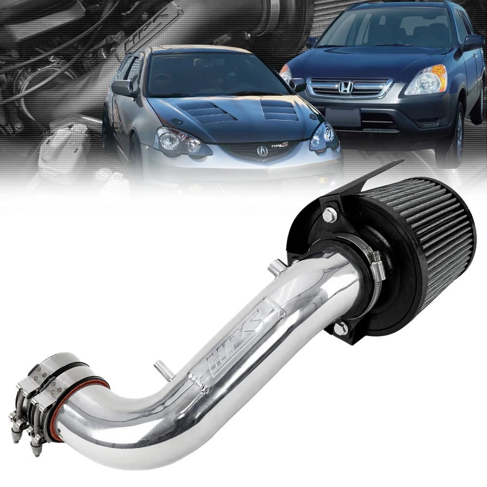 Kit de entrada de ar HPS Polish Shortram com escudo térmico para 02-06 RSX 2.0/02-04 CRV 2.4L - Imagem 1 de 4