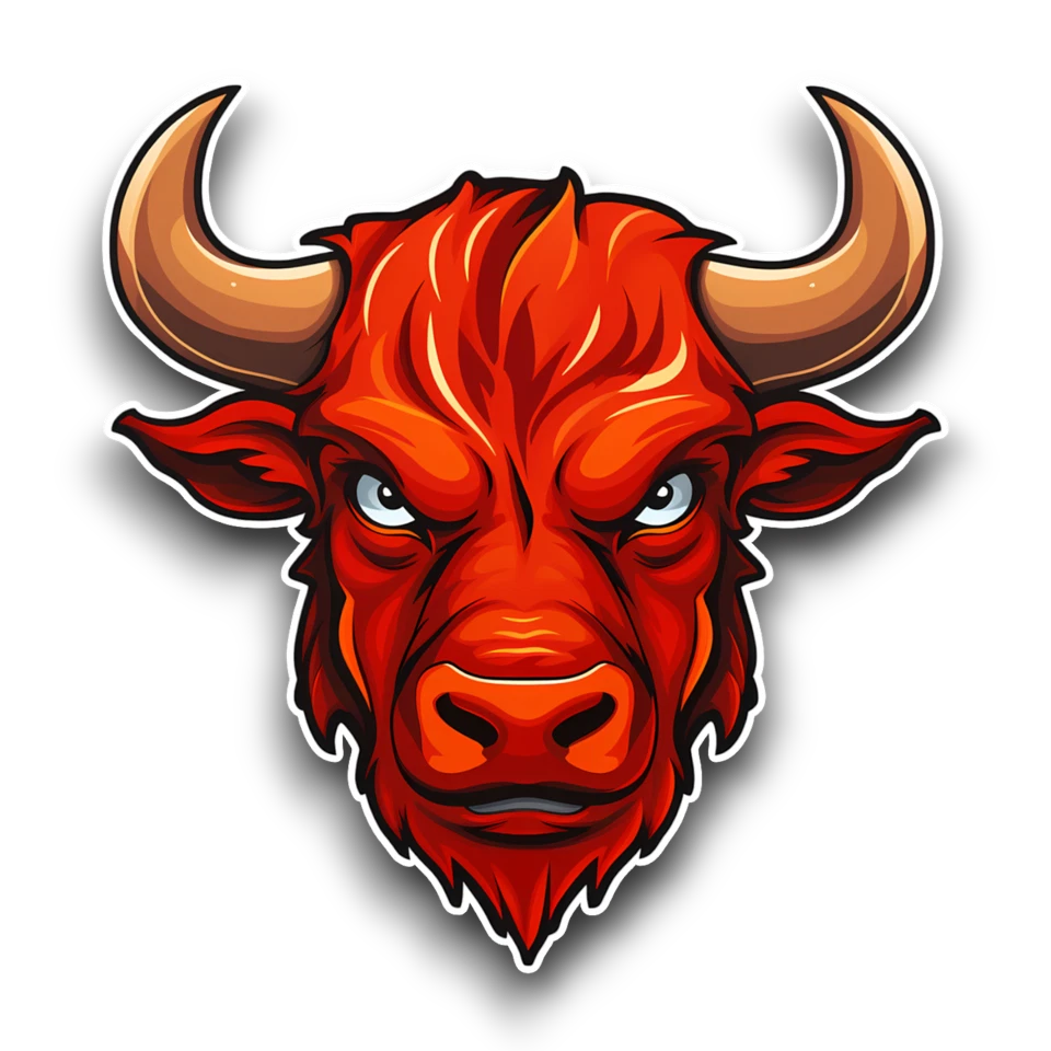 DANSDESIGNS Red Angry Spanish Bull Head Vinyl Sticker Decal For Car Laptop Window Scrapbook