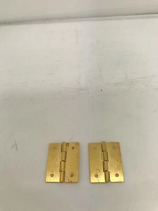 Pair Solid Brass Hinges 19mm Hinge Dolls Miniature house boxes trinket - Picture 1 of 4