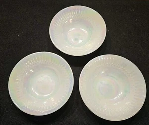 Three (3) Vintage Federal Glass Aurora Moonglow Iridescent Serving Bowl 6.5” - Picture 1 of 4