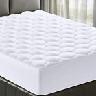 Pillowtop Cooling Mattress Pad Breathable Hypoallergenic Microfiber Quilted New