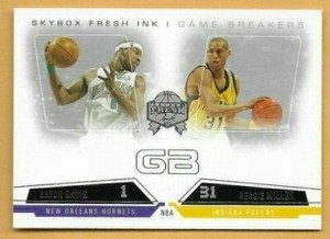 2004-05 SkyBox Fresh Ink Game Breakers #11 Reggie Miller/Baron Davis Pacers
