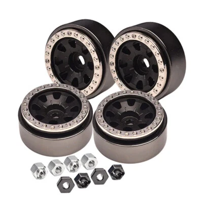 GPM Aluminum 1-Inch Beadlock Wheel Rims Set (8 Poles) Black for 1/18 TRX4M - Image 1 of 4