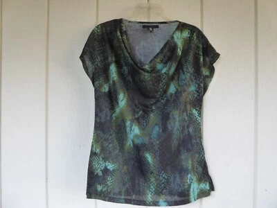 Женская блузка Kenneth Cole M со змеиной кожей и воротником-хомутом - Изображение 1 из 3