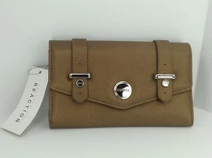 Women's KENNETH COLE by MACYS XL Brown Gold DOUBLE Pouch Wallet - $50 MSRP - Picture 1 of 10