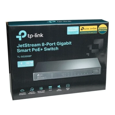 TP Link TL-SG2008P JetStream 8 Port Gigabit Smart Switch - NEW IN BOX - Image 1 of 4
