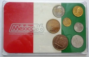 1985-1987 MEXICO - MINT UNC TYPE SET (7) - 1986 SOCCER FUTBOL WORLD CUP -BEAUTY! - Picture 1 of 5