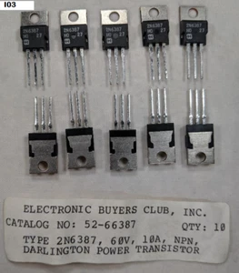 2N6387 10 Pack Hrris Power Transistors New and Original I03 - Picture 1 of 1