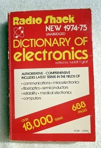 Radio Shack Vtg 1974 - 1975 Dictionary of Electronics 688 Pg 4th Ed Unabridged - Picture 1 of 5