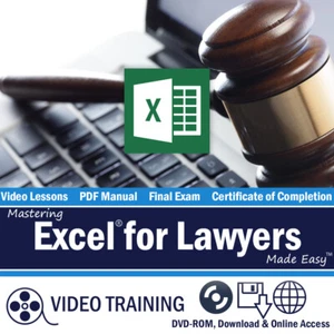 Learn Microsoft EXCEL FOR LAWYERS 2013 2010 Training Tutorial DVD-ROM Course - Picture 1 of 4