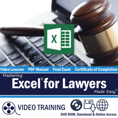 Aprenda Microsoft Excel para abogados 2013 2010 Tutorial de capacitación Curso DVD-ROM Foto 1 de 4