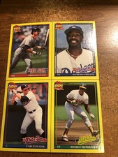 1991 Topps Baseball Wax Panel Dwight Evans A Griffin C Fisk Rickey Henderson