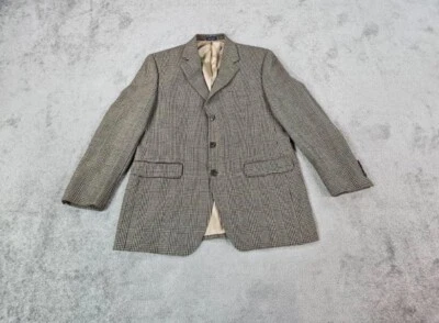 Traje Chaqueta De Colección Ralph Lauren 42 L Beige Negro Lana Cachemira Príncipe de las Ballenas Foto 1 de 4