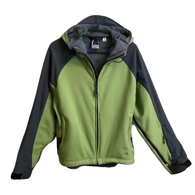 Chaqueta Abrigo Mujer Sierra Designs M Verde Negro Nylon Cremallera Completa Con Capucha Foto 1 de 4