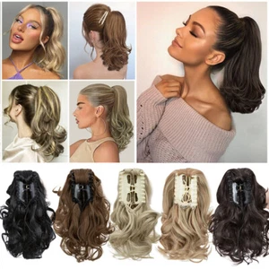 Pieza de cabello corta y gruesa cola de caballo extensiones de cabello ondulado rizado cola de caballo - Imagen 1 de 107