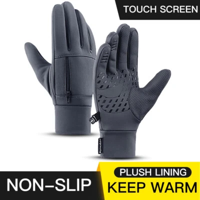 Bike Gloves Winter Thermal Warm Non-slip Full Finger Cycling Glove Touch Screen - Image 1 of 4