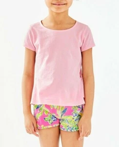 NEW Lilly Pulitzer GIRLS SONDRA PEPLUM TOP Pink Tropics Tint  T Shirt M L XL - Picture 1 of 12