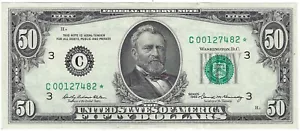 1969 Fifty Dollar Philadelphia Star Note C00127482* Crisp 128k Run F-2114-C - Picture 1 of 2