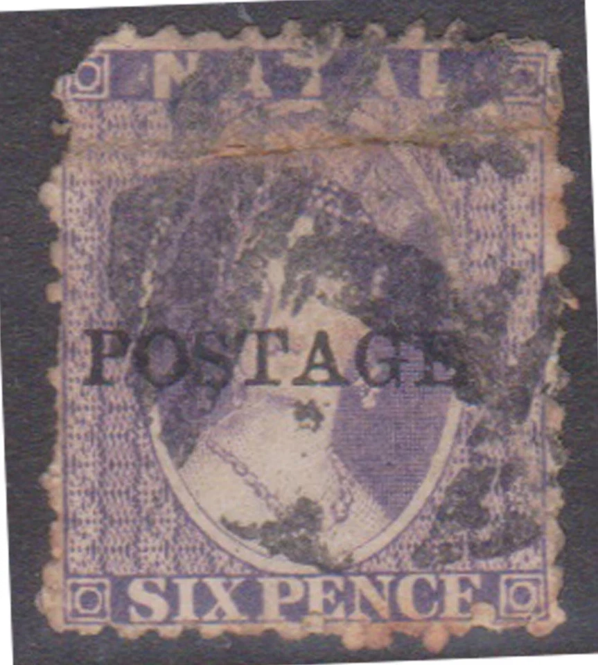 (F270-4) 1860 Natal 6d lila QVIC O/P franqueo (relleno espacial) (D) (DN32) Foto 1 de 1