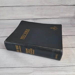 1951 Red Letter Holy Bible MASONIC Edition Cyclopedic Indexed  - Picture 1 of 23