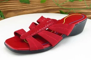Sandalias Airstep para mujer talla 5 W rojas de tela deslizable - Imagen 1 de 8