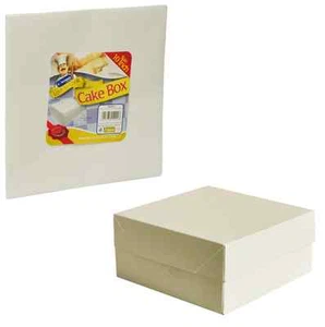 White Cake Boxes Square Wedding Birthday Sizes: 8", 9", 10", 11", 12", 14", 16" - Picture 1 of 9