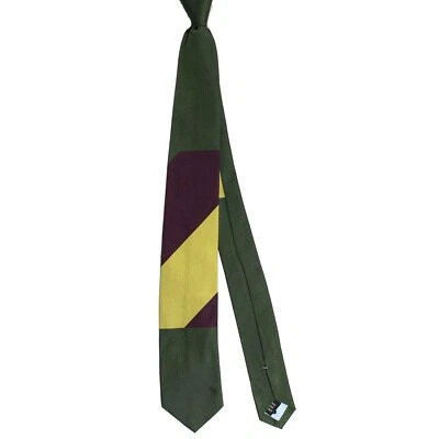 Corbata 100% nueva GENE MEYER NEW YORK granate verde seda fresca 231092 Foto 1 de 3