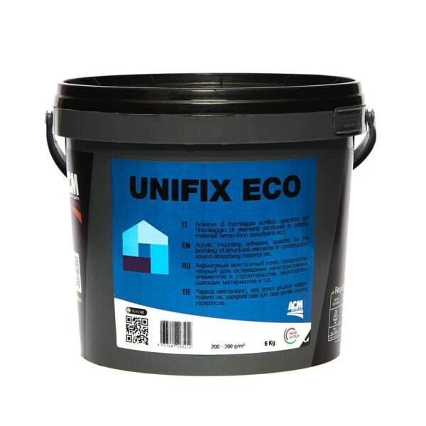 Colla Adesivo per isolanti ACM Adhesiva unifix per Sughero Polistirolo 6 kg.