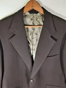Vintage 60s 70s Cricketeer Mens Brown Disco Blazer Sport Jacket Horse Liner 40 R - Picture 1 of 12