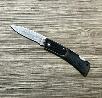 Vintage SCHRADE SP2 USA Folding Pocket Knife LIGHTWEIGHT LOCKBACK BLACK Handles - Image 1 of 4