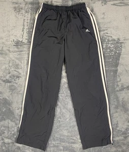 Adidas Track Pants Men's M Lined Black W/White Stripes Logo Ankle Zip (232122) - Picture 1 of 10