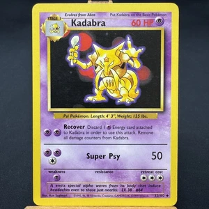 Kadabra - 32/102 - Base Set - Unlimited - Uncommon - Pokemon TCG - WOTC - Played - Picture 1 of 3