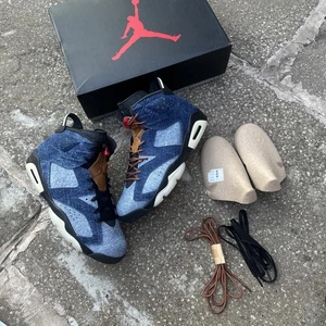 Nike Air Jordan 6 Retro Denim HI TOPS SNEAKER UK 11, US 12, NEU Lederjeans - Bild 1 von 8