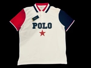 POLO RALPH LAUREN Tricolor Cotton Pique Polo Men’s Size Large NEW - Picture 1 of 7
