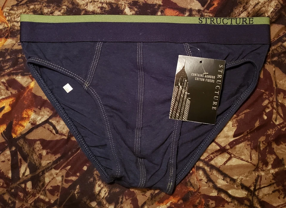 Vintage Sears Structure Men's Ringer Bikini Briefs Underwear Blue Small - Image 1 of 4